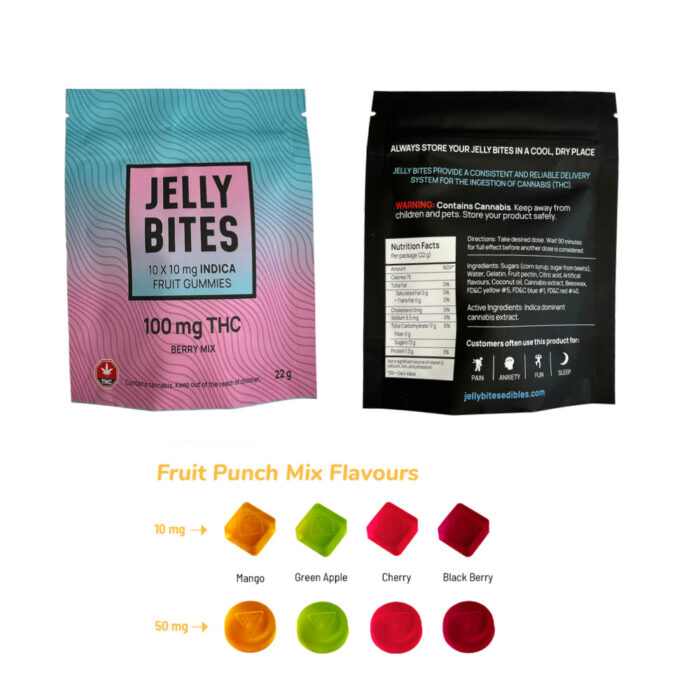 Jelly Bites - Berry Mix - Indica - 100mg THC