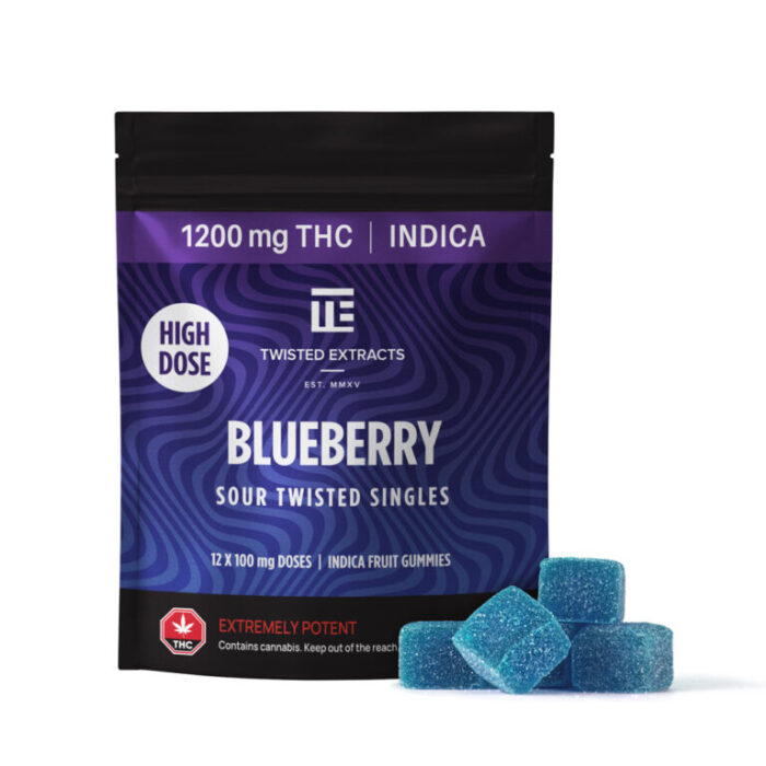 Twisted Extracts - Sour Blueberry Twisted Singles - 1200mg THC - Indica