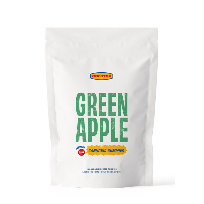 OneStop – Sour Green Apple - THC Gummies - 500mg