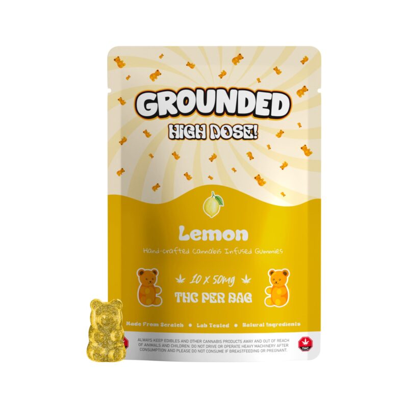 Grounded - High Dose Gummy Bears – Lemon - 500mg THC