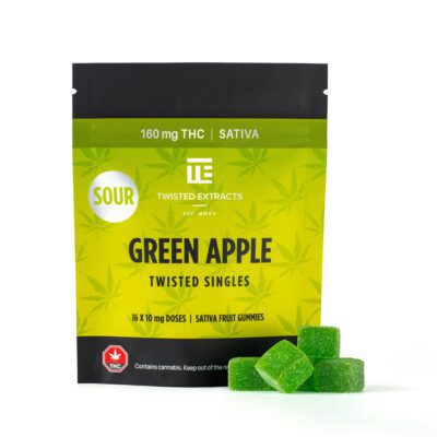 Twisted Extracts - Sour Green Apple Twisted Singles - 160mg THC - Sativa