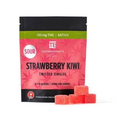 Twisted Extracts - Sour Strawberry Kiwi Twisted Singles - 160mg THC - Sativa