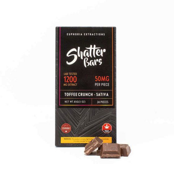 Euphoria Extractions - Sativa Toffee Crunch Shatterbar – 1200mg