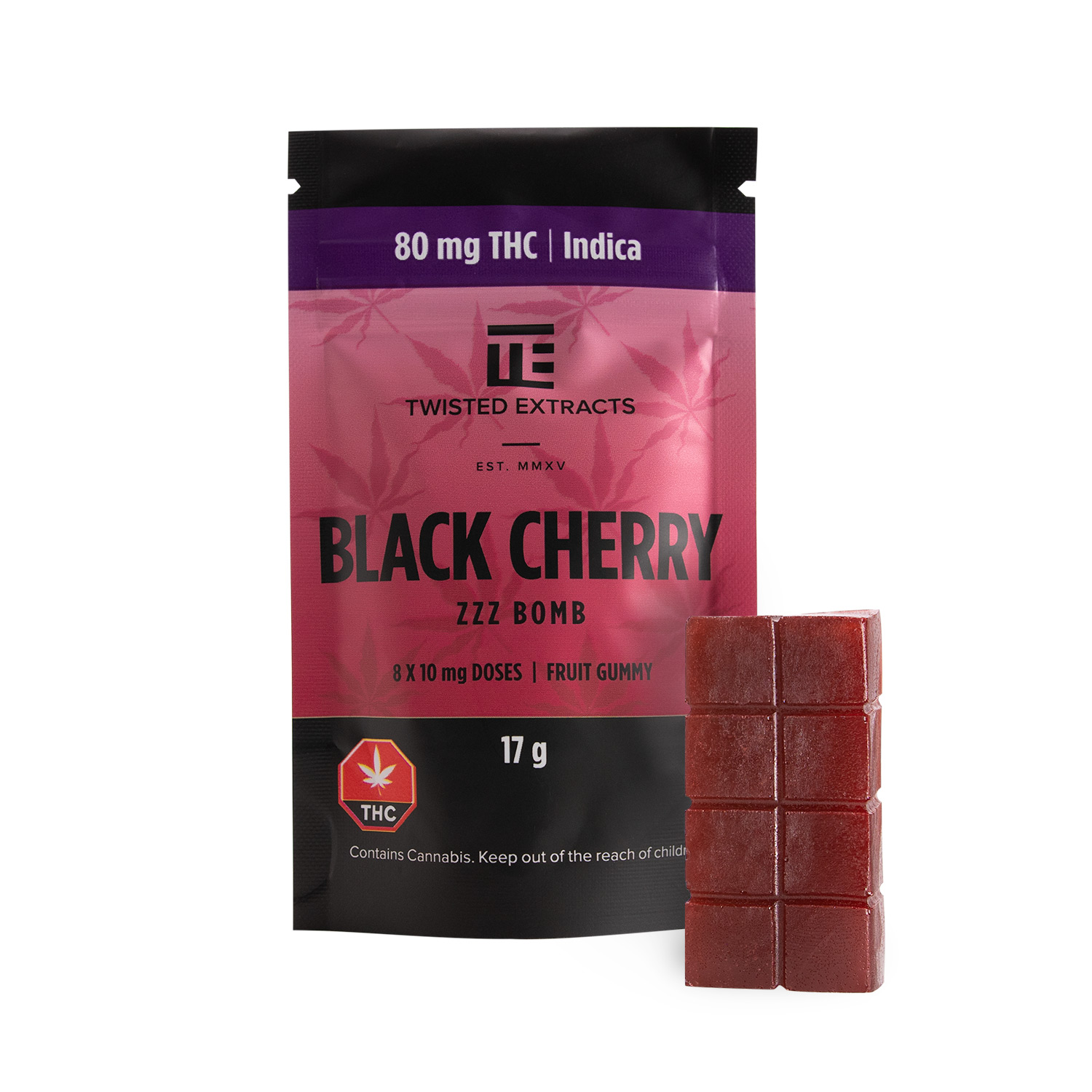 Twisted Extracts - ZZZ Bomb - Black Cherry 80mg THC Indica