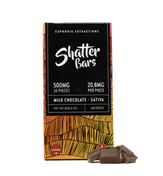 Euphoria Extractions - Sativa Milk Chocolate Shatterbar - 500mg